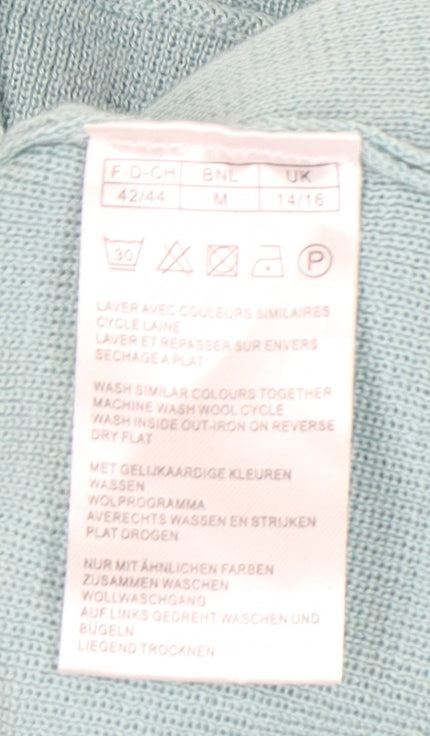 Damart Women's Blue Cardigan, V-Neck, Size L