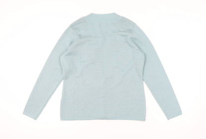 Damart Women's Blue Cardigan, V-Neck, Size L