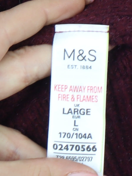Womens UK Size L Marks and Spencer Red Pullover Jumper