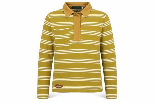 Octopus Me Unisex Yellow Striped Polo S
