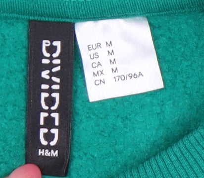H&M Women's Green Pullover Sweatshirt Size 12