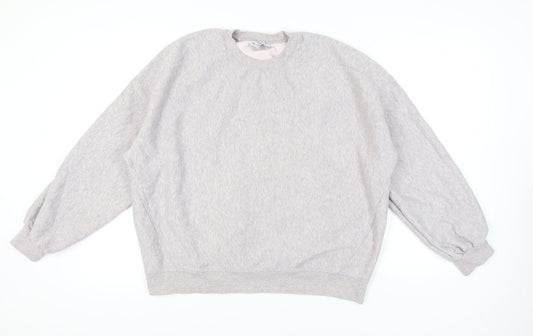 Bershka Women's Grey Pullover Sweatshirt Size 12