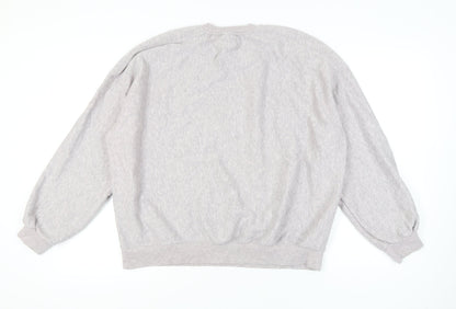Bershka Women's Grey Pullover Sweatshirt Size 12