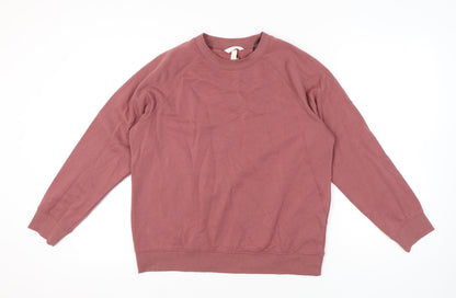 H&M Womens Pink Pullover Sweatshirt - Size S, Crew Neck