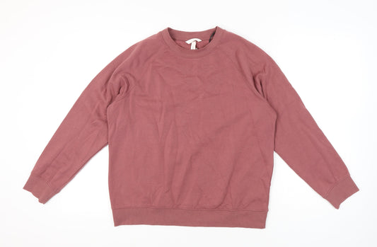 H&M Womens Pink Pullover Sweatshirt - Size S, Crew Neck