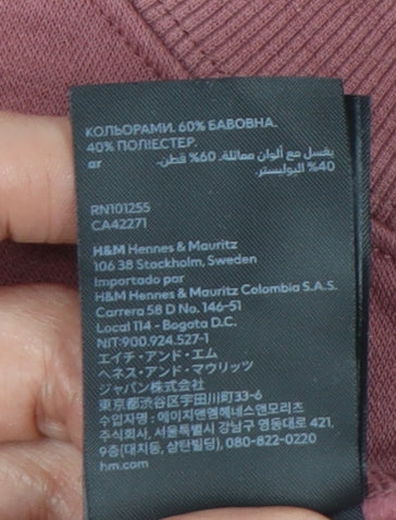 H&M Womens Pink Pullover Sweatshirt - Size S, Crew Neck