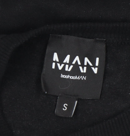 Mens UK Size S BoohooMAN Black Pullover Sweatshirt