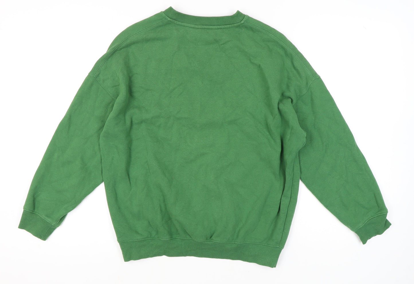 H&M Girls Green Graphic Sweatshirt, Size 12-13Y Pullover