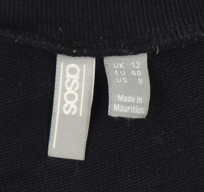 Womens UK Size 12 ASOS Black Pullover Sweatshirt
