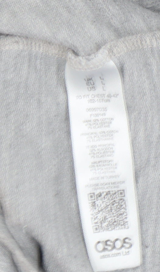 Mens UK Size L ASOS Grey Pullover Hoodie