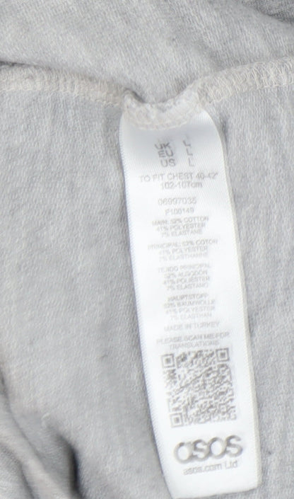 Mens UK Size L ASOS Grey Pullover Hoodie