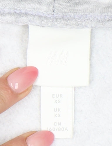 H&M Women's Grey Pullover Hoodie XS