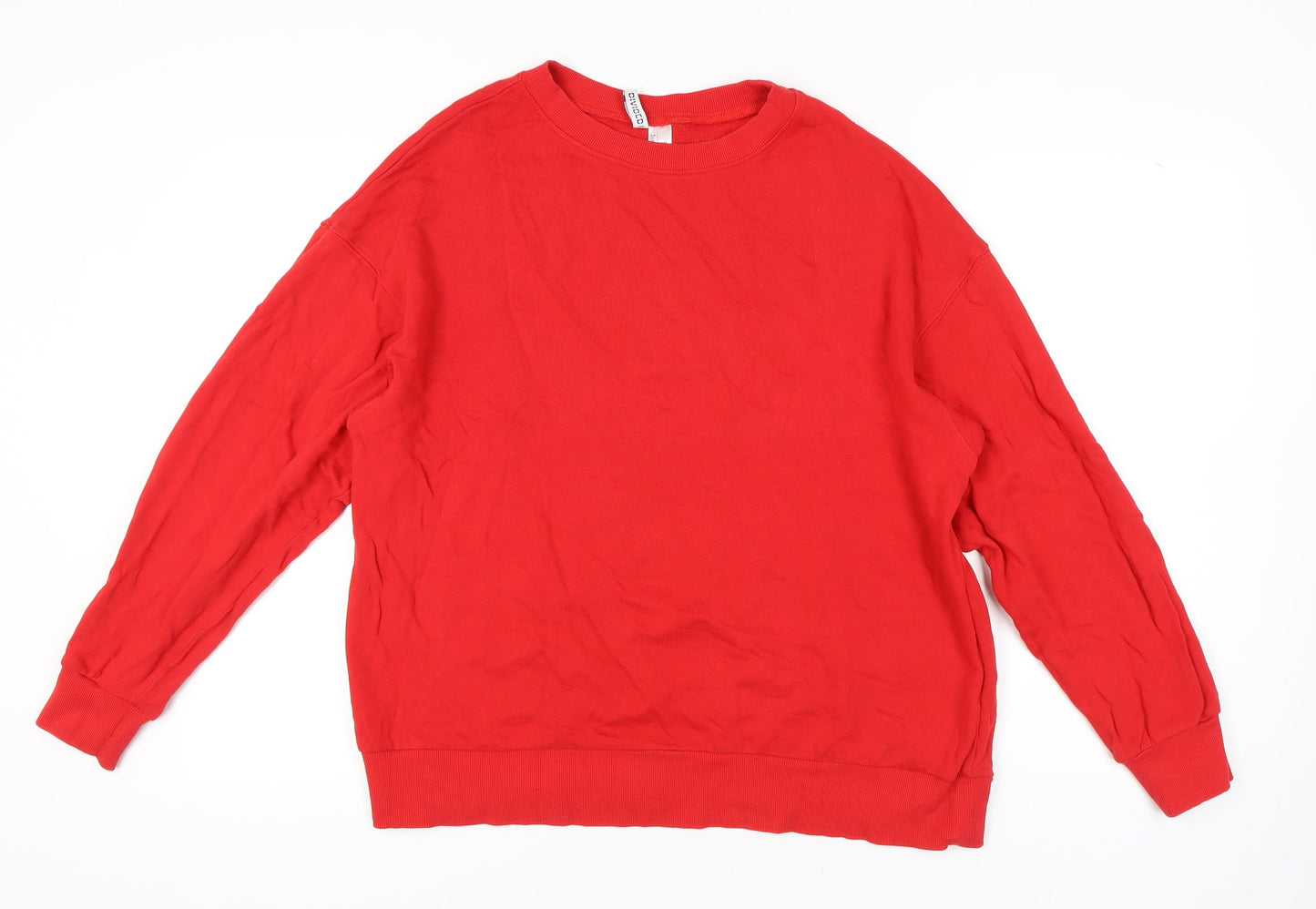 Red Unisex Sweatshirt, Size L, Casual Cotton Crew Neck