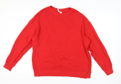 Red Unisex Sweatshirt, Size L, Casual Cotton Crew Neck