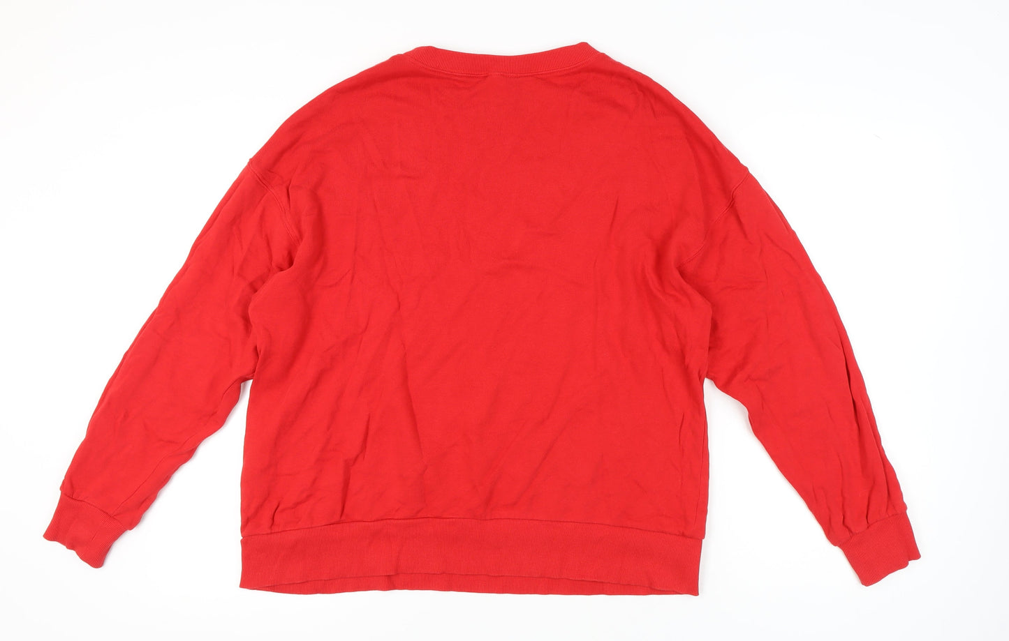 Red Unisex Sweatshirt, Size L, Casual Cotton Crew Neck