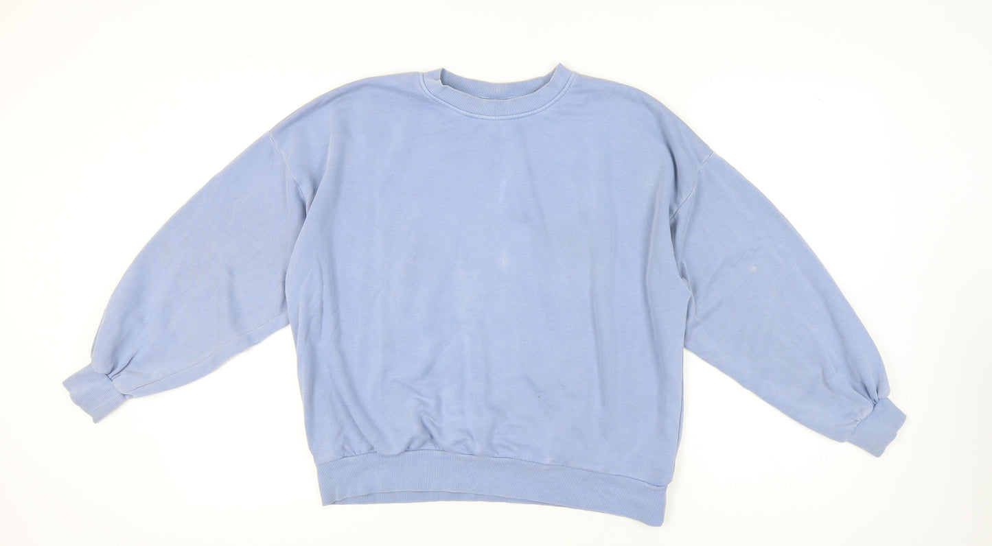 H&M Women's Blue Pullover Sweatshirt S