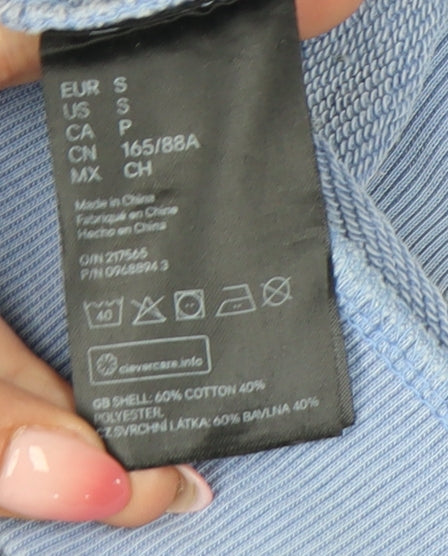 H&M Women's Blue Pullover Sweatshirt S