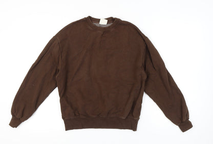 Womens UK Size XS Pull&Bear Brown Pullover Sweatshirt