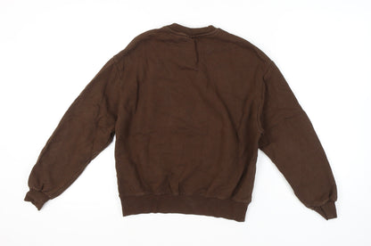 Womens UK Size XS Pull&Bear Brown Pullover Sweatshirt