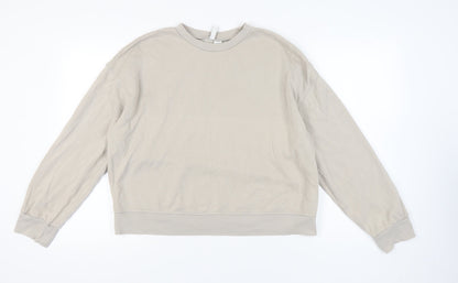 H&M Women's Beige Pullover Sweatshirt Size 12