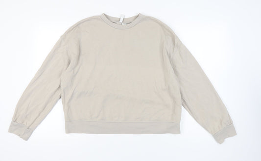 H&M Women's Beige Pullover Sweatshirt Size 12