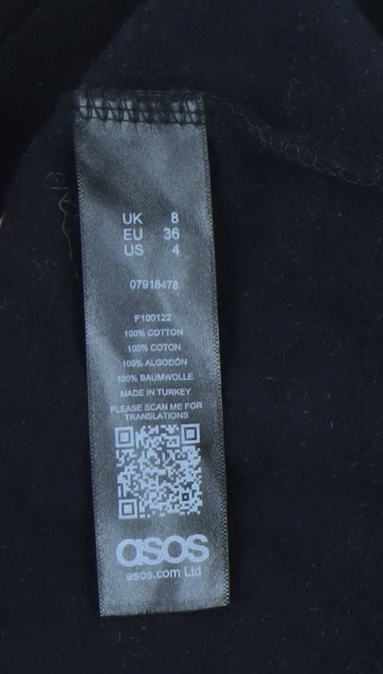 Womens UK Size 8 ASOS Black Pullover Sweatshirt