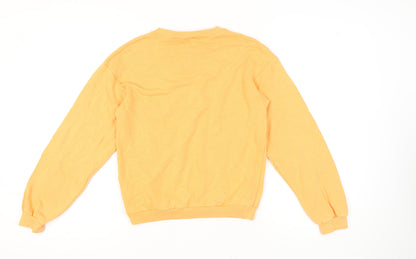 H&M Girls Orange Pullover Sweatshirt 10-12 Years