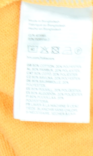 H&M Girls Orange Pullover Sweatshirt 10-12 Years