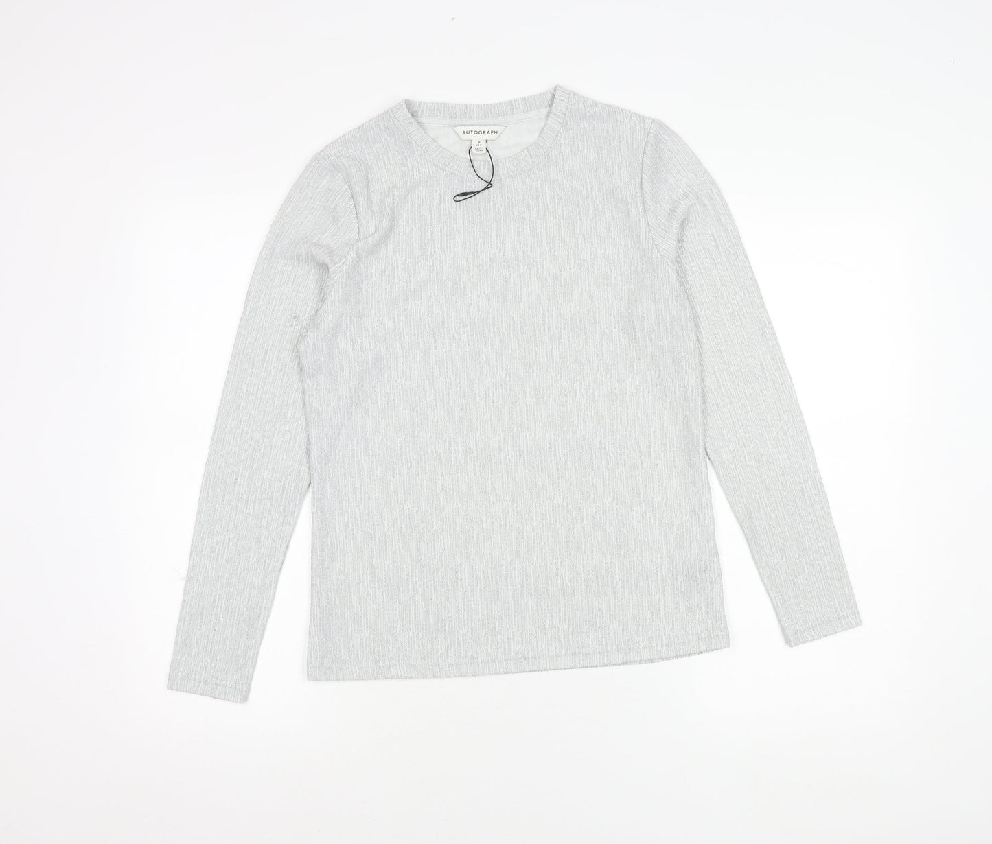 Womens UK Size 8 Marks and Spencer Silver Basic T-Shirt