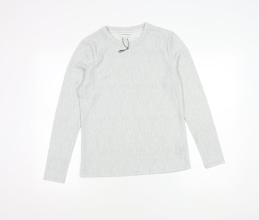 Womens UK Size 8 Marks and Spencer Silver Basic T-Shirt