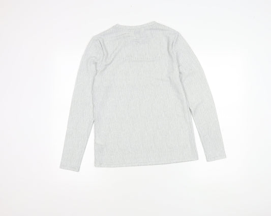 Womens UK Size 8 Marks and Spencer Silver Basic T-Shirt