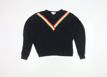 Women's Black Cotton Pullover Jumper M