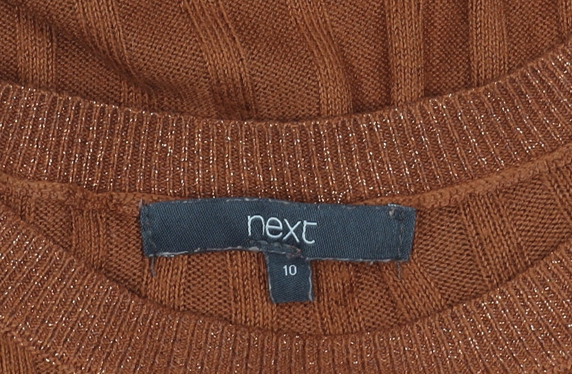 Womens UK Size 10 NEXT Brown Basic T-Shirt