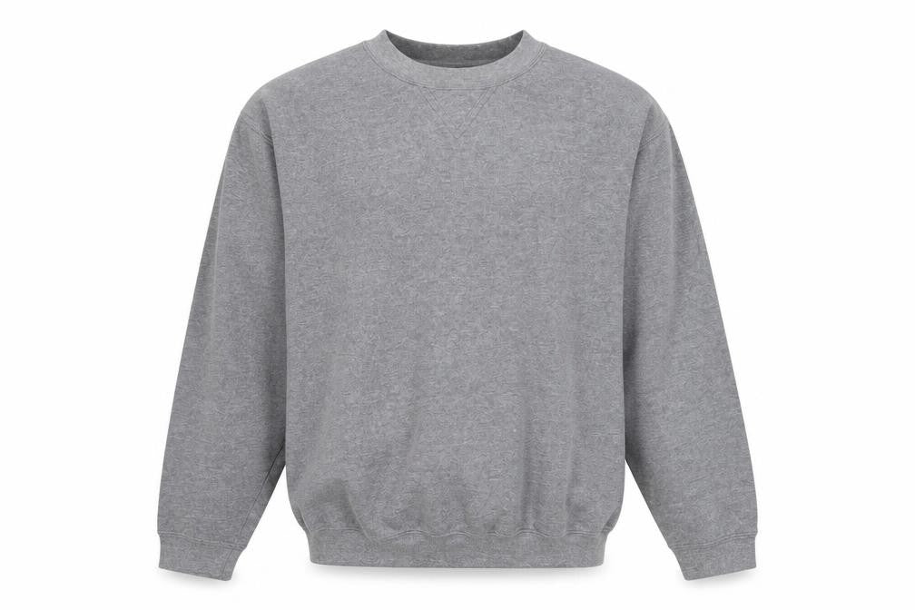 Front view of BH Men's Grey Pullover Sweatshirt M Crew Neck