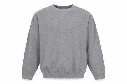 Front view of BH Men's Grey Pullover Sweatshirt M Crew Neck