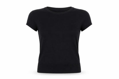 Womens UK Size XL Lands' End Black Basic T-Shirt