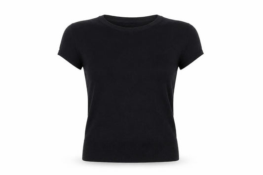 Womens UK Size XL Lands' End Black Basic T-Shirt