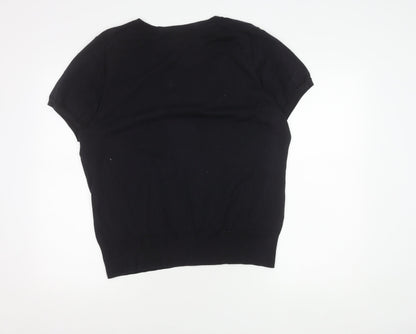Lands' End Women's Black XL Crew Neck Top
