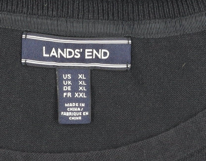 Lands' End Women's Black XL Crew Neck Top