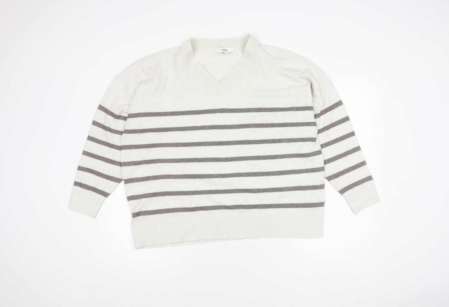 Womens UK Size XL Marks and Spencer Ivory Pullover Jumper