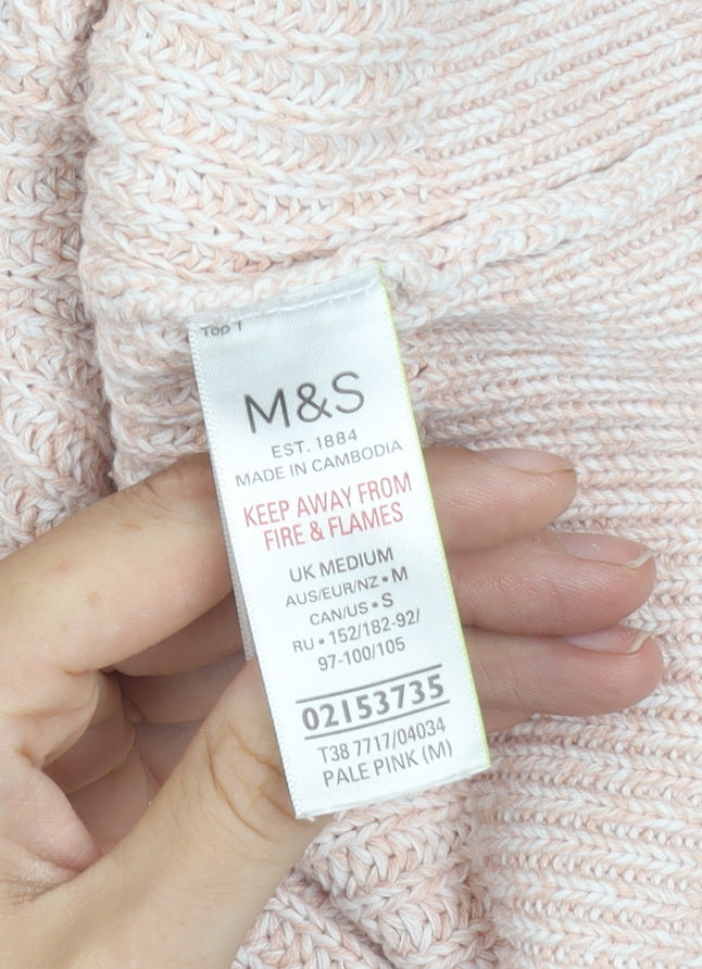 Womens UK Size M Marks and Spencer Pink Pullover Jumper