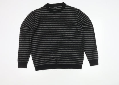 Next Men's Black Striped Pullover Jumper L