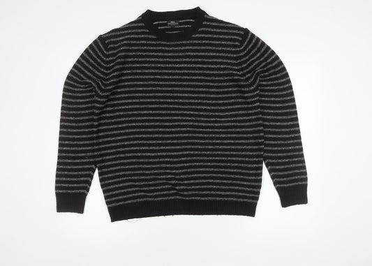 Next Men's Black Striped Pullover Jumper L