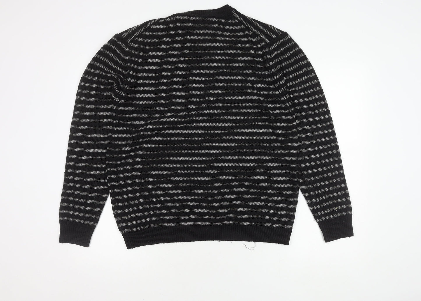 Next Men's Black Striped Pullover Jumper L