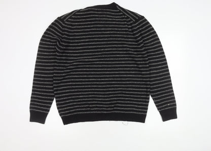 Next Men's Black Striped Pullover Jumper L