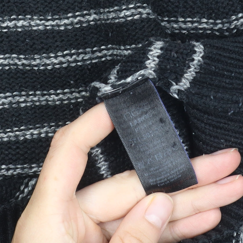 Next Men's Black Striped Pullover Jumper L