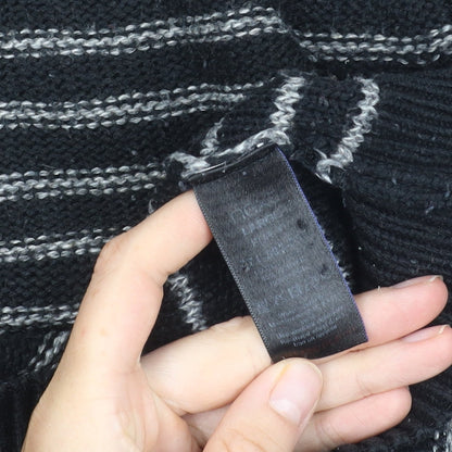 Next Men's Black Striped Pullover Jumper L