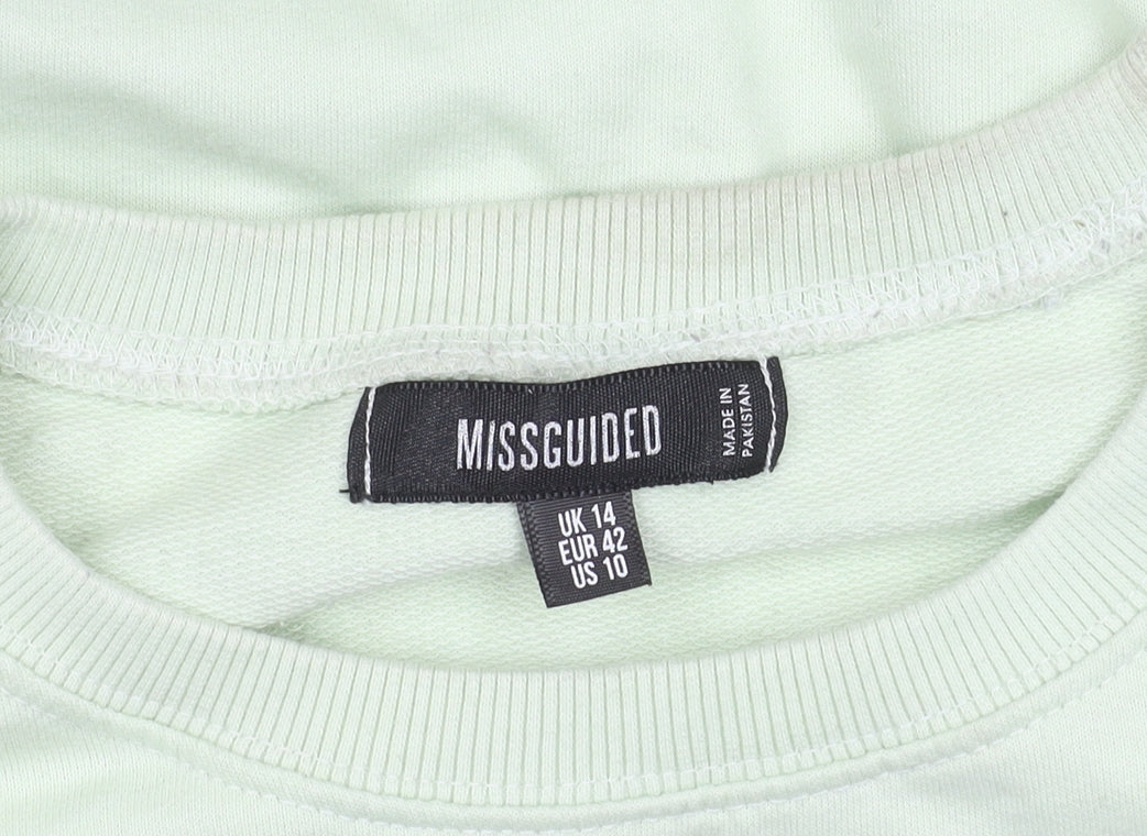 Missguided Women's Green Pullover Sweatshirt Size 14