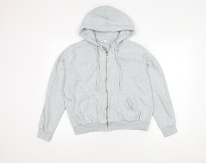 H&M Grey Women's Basic Jacket Size M Full Zip Hooded