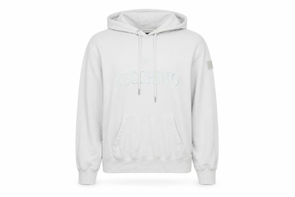 Front view of ZCHNO unisex white pullover hoodie l - casual comfort